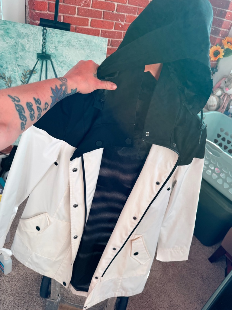 Ugg Black And White Rain Coat/ Trench Coat
